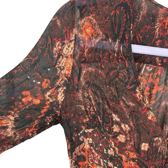 Intermix Silk Red Paisley Maxi Dress Size Small - Picture 11 of 14